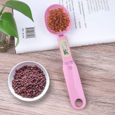Kitchen spoon with weighing function and LCD display - Pink