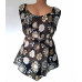 Sleeveless summer blouse with floral pattern