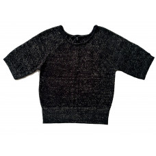 Elegant, knitted blouse for women, black and glitter