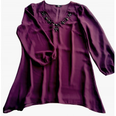 Elegant veil blouse with rhinestone applications